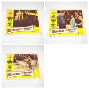 Set‎ of 3 Bimbo the GREAT 1961 Warner Bros Lobby Card Movie Circus Claus Holm